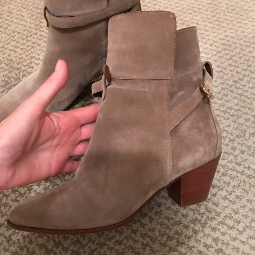 Celine taupe suede ankle boots - Picture 4 of 10